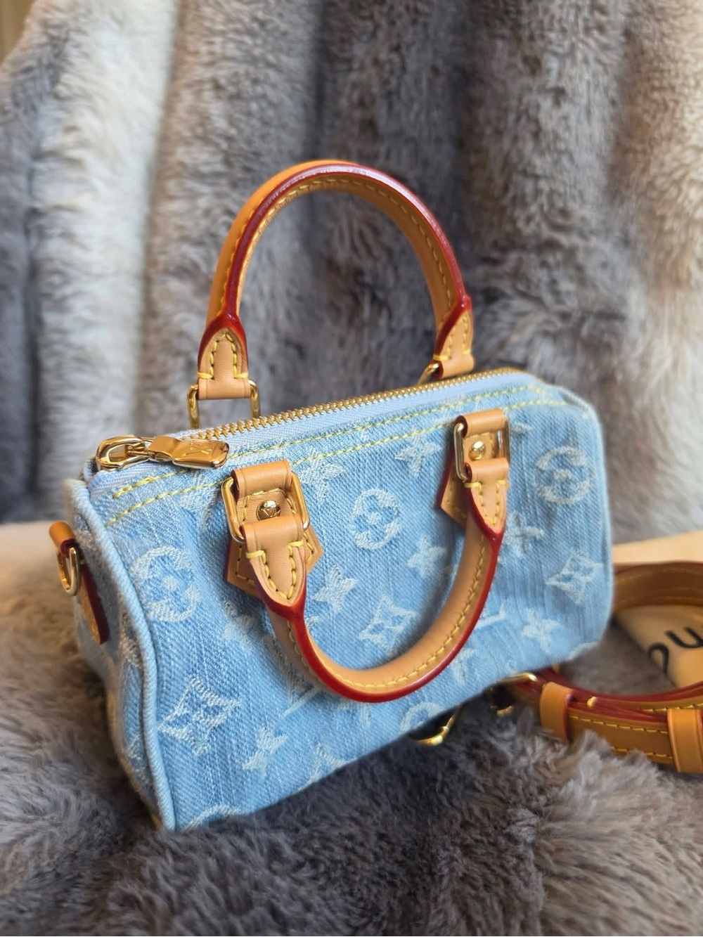 Louis Vuitton Light Blue Denim Nano Excellent Condition Authentic - Picture 7 of 14